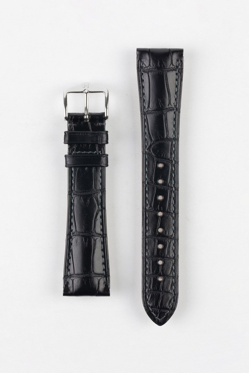 Alligator Leather Watch Strap in BLACK