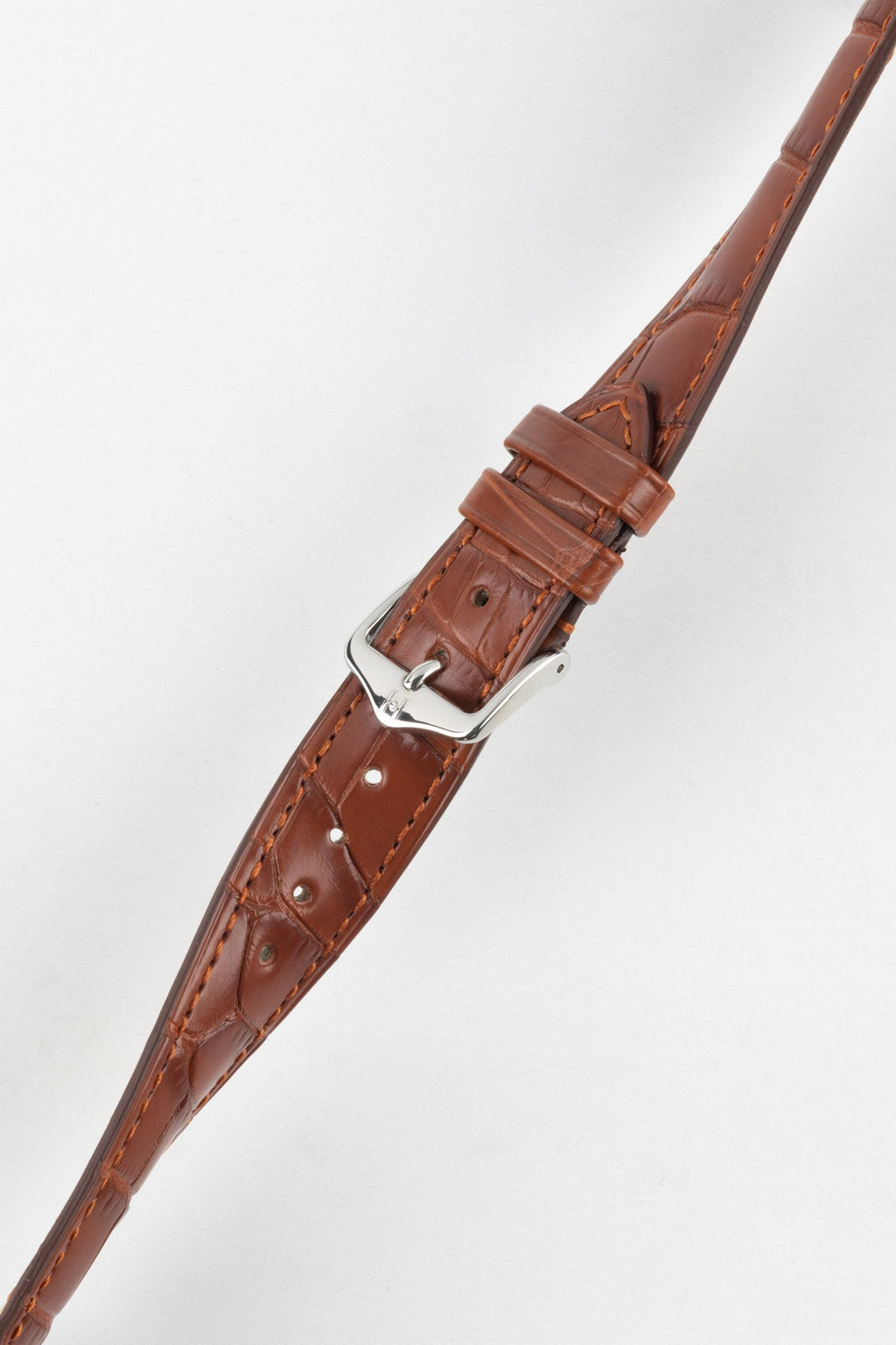 Alligator Leather Watch Strap in GOLD BROWN