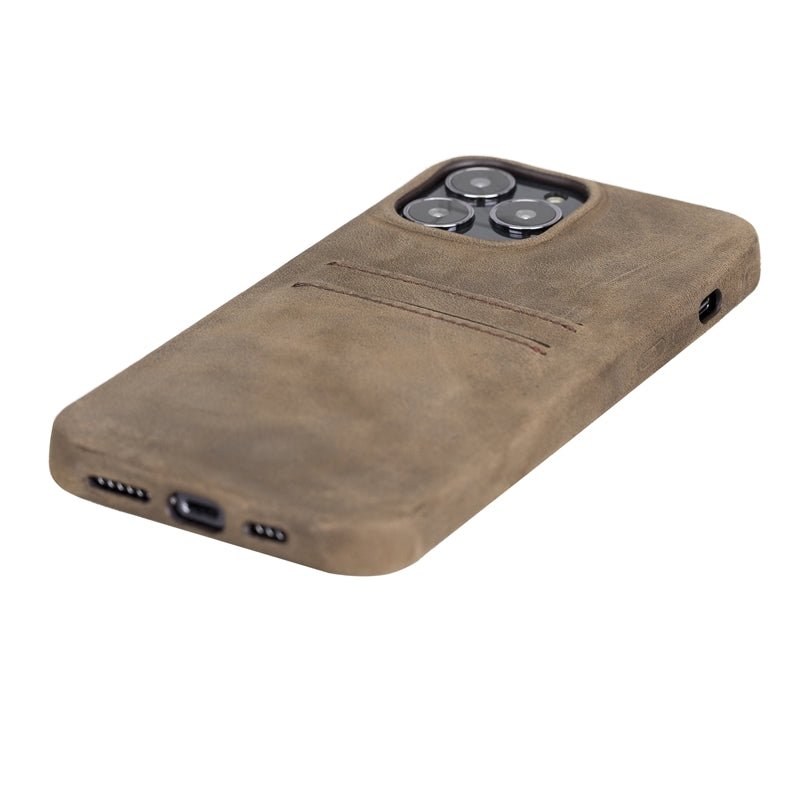 iPhone 13 Pro Max Leather Snap - on wallet case by Hardiston - premium iPhone 13 Cases