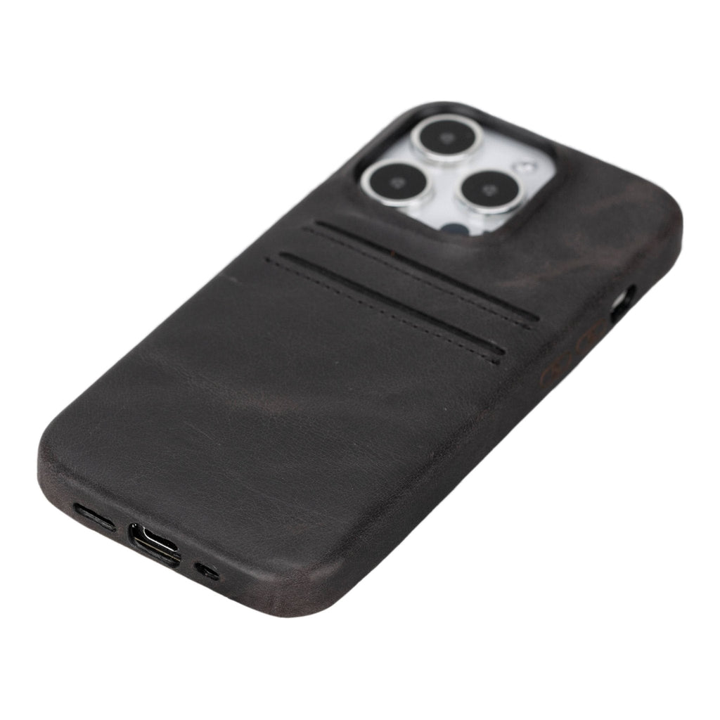 iPhone 15 Pro Leather Snap - on wallet case by Hardiston - premium iPhone 15 Cases