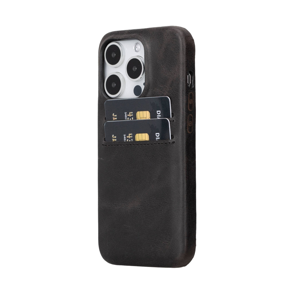 iPhone 15 Pro Leather Snap - on wallet case by Hardiston - premium iPhone 15 Cases