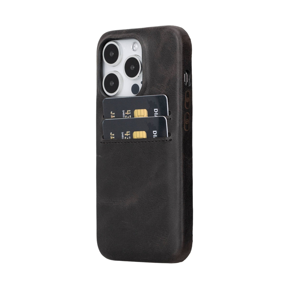 iPhone 15 Pro Leather Snap - on wallet case by Hardiston - premium iPhone 15 Cases