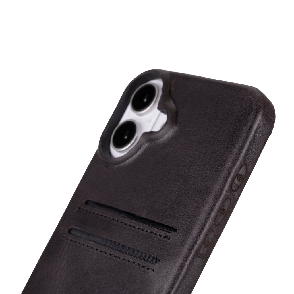 iPhone 16 E Snap - on Leather Wallet Case by Hardiston - premium iPhone 16 Cases