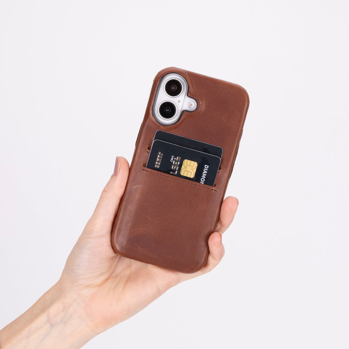 iPhone 16 E Snap - on Leather Wallet Case by Hardiston - premium iPhone 16 Cases