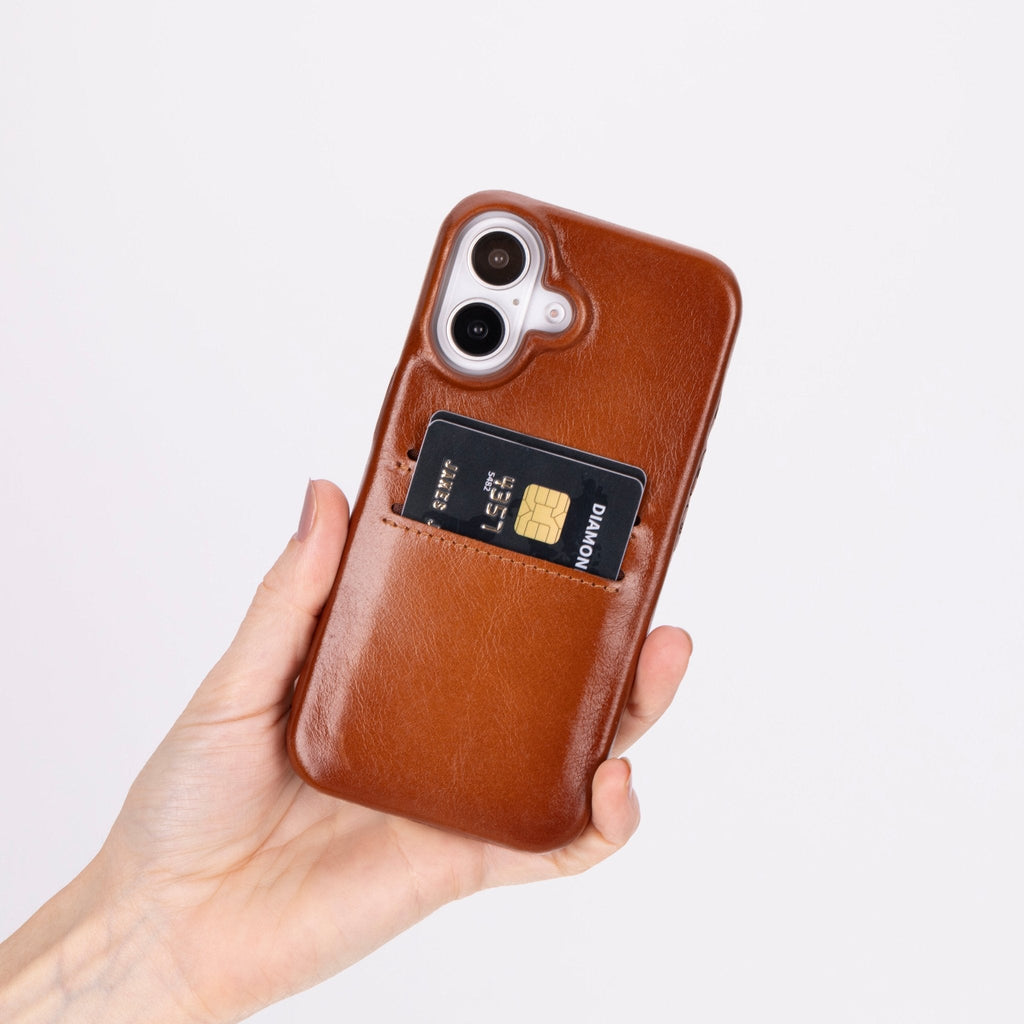 iPhone 16 E Snap - on Leather Wallet Case by Hardiston - premium iPhone 16 Cases