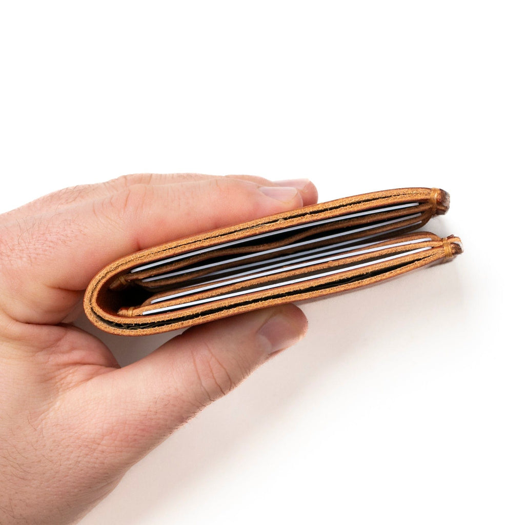 Leather Traditional Wallet - English Tan Popov Leather